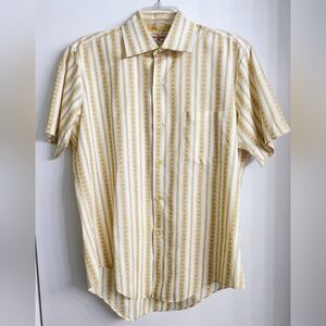 Vintage Eagle Brand Button Up Short Sleeve Pocket Cool Pattern Shirt 60s/70s VGC
